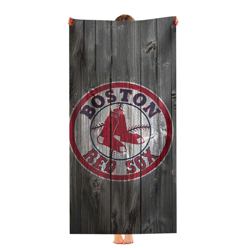 Boston Red Sox Wood Ultra-Soft Luxury Bathroom Towels