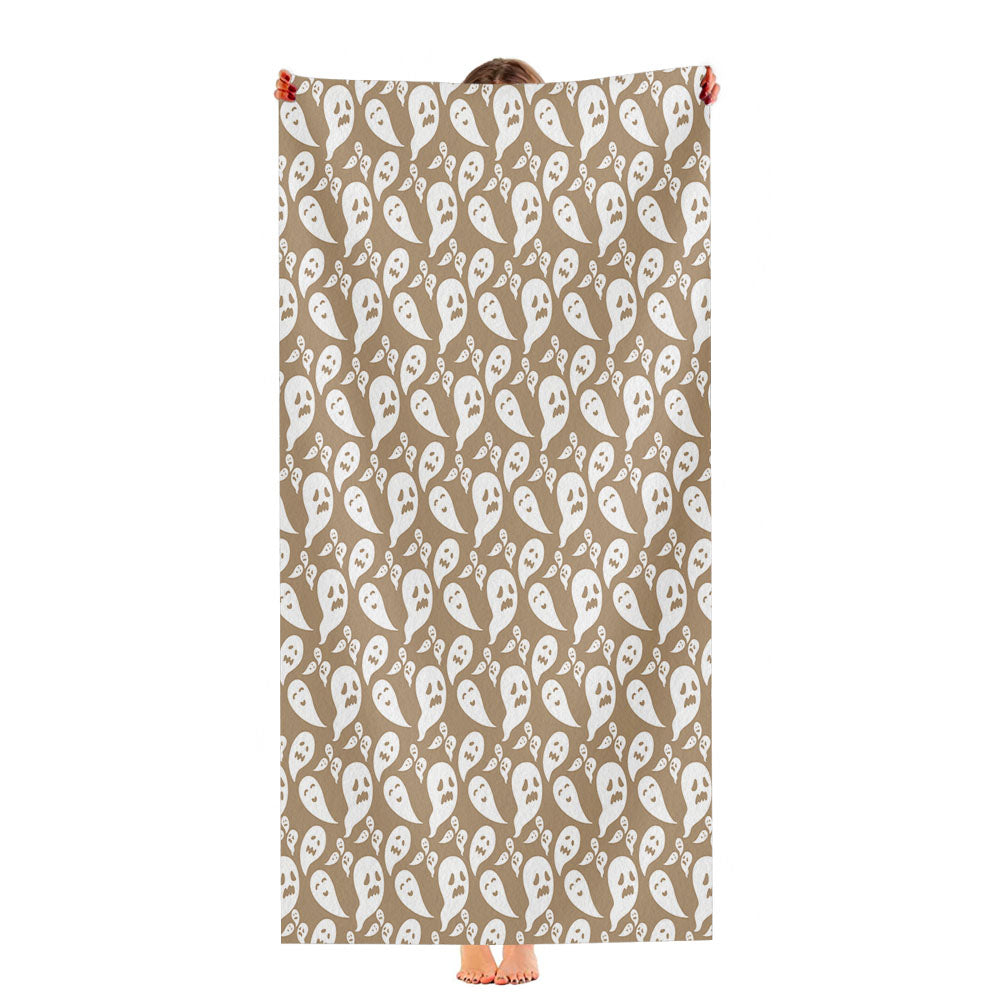 Brown Ghosts Pattern Halloween Ultra-Soft Luxury Bathroom Towels