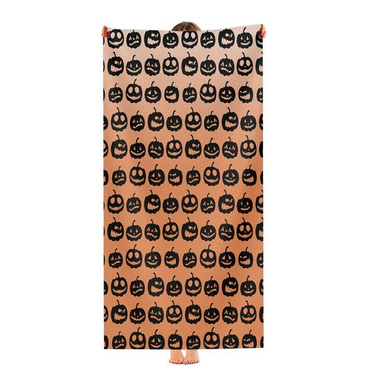 Brown Pumpkins Pattern Silhouette Ultra-Soft Luxury Bathroom Towels