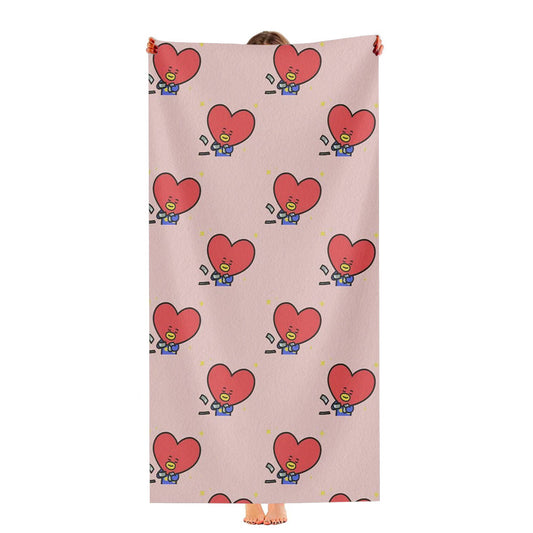 Bt21 Tata Character Pattern Wallpapers Ultra-Soft Luxury Bathroom Towels