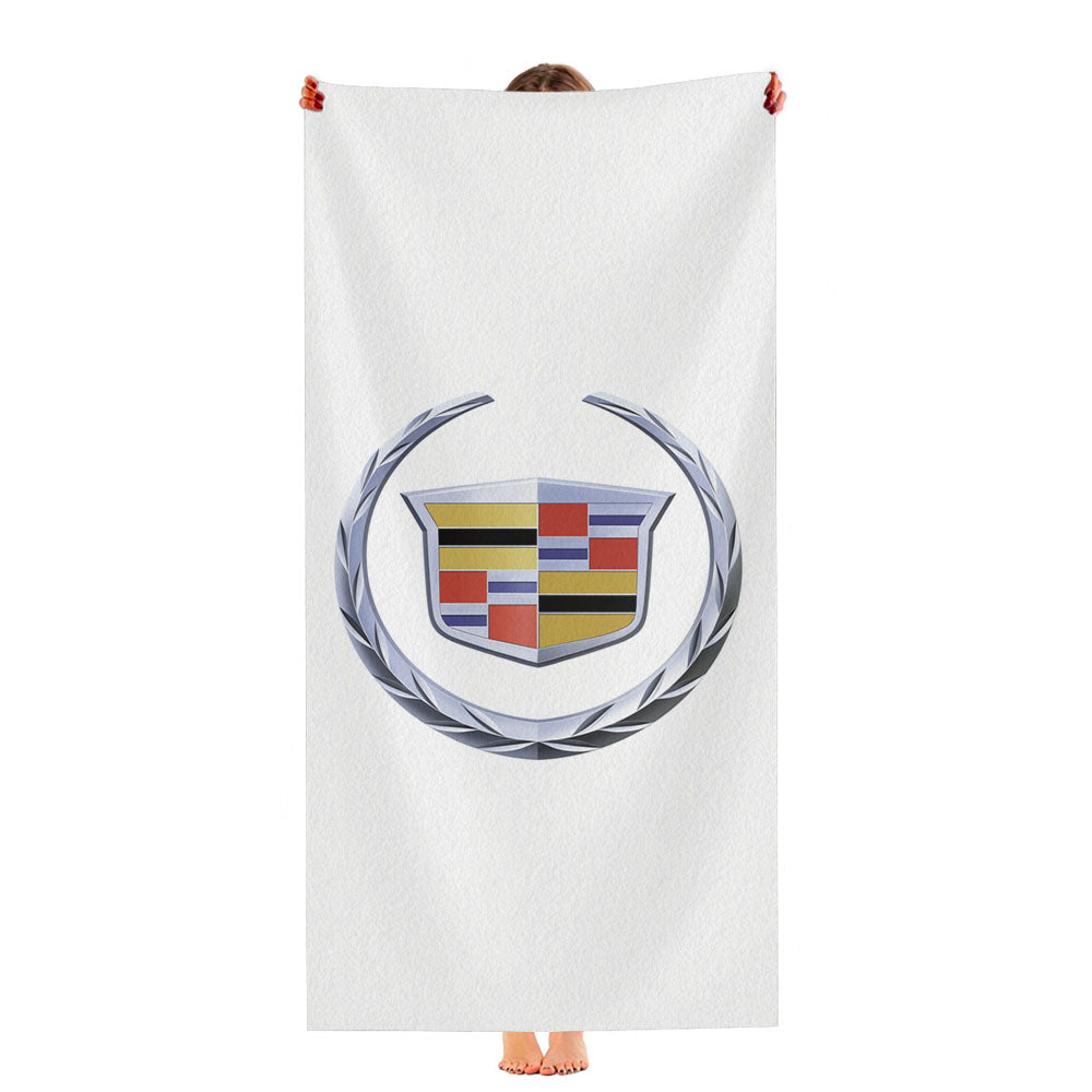 Cadillac Logo White Ultra-Soft Luxury Bathroom Towels