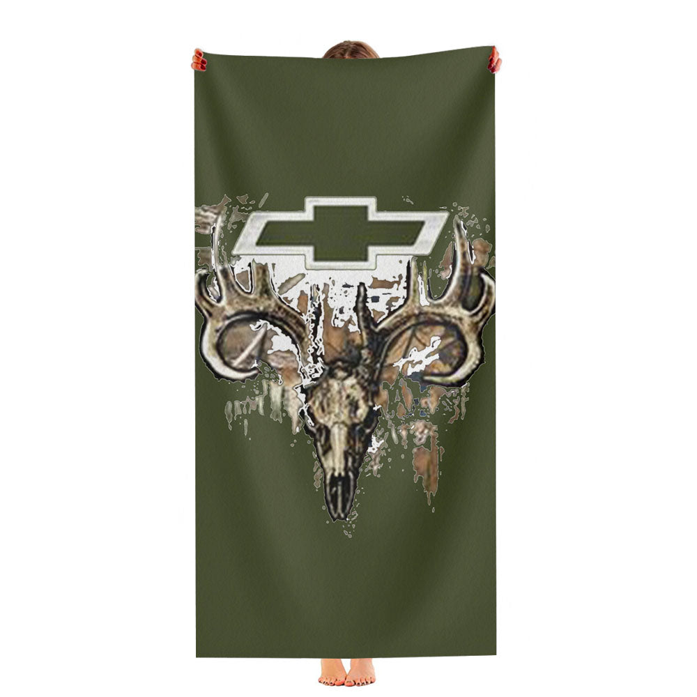 Camo Chevy Fill Skullc Ultra-Soft Luxury Bathroom Towels