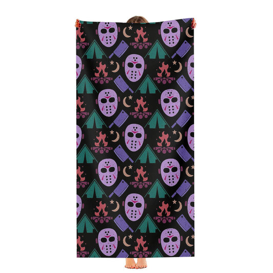 Camping With Jason Voorhees Friday The 13 Pattern Ultra-Soft Luxury Bathroom Towels