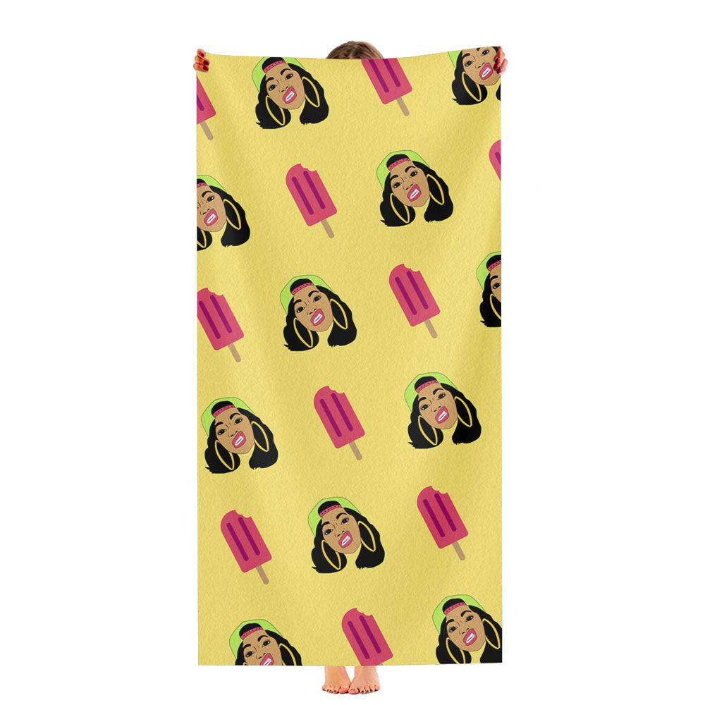 Cardi B Ice Cream Pattern Ultra-Soft Luxury Bathroom Towels