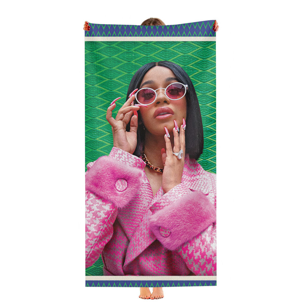 Cardi B Newyork Pattern Ultra-Soft Luxury Bathroom Towels