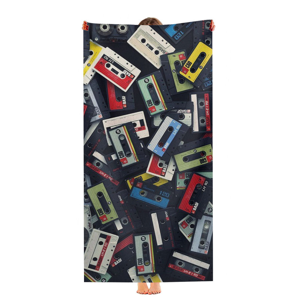 Cassete Vintage Pattern Ultra-Soft Luxury Bathroom Towels