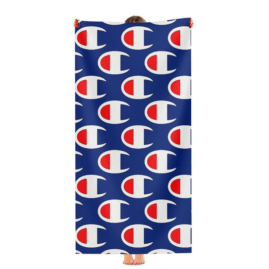 Champion Pattern Blue Art Ultra-Soft Luxury Bathroom Towels