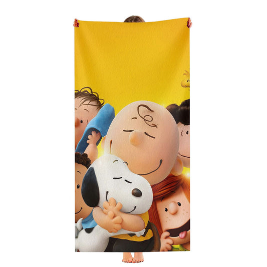 Charlie Brown And Snoopy Hugs The Peanuts Movie Poster Ultra-Soft Luxury Bathroom Towels