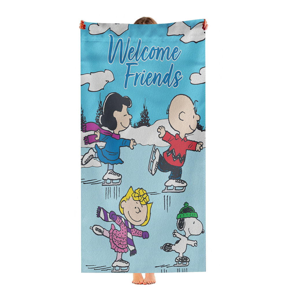 Charlie Brown Peanuts Gang Winter Ultra-Soft Luxury Bathroom Towels