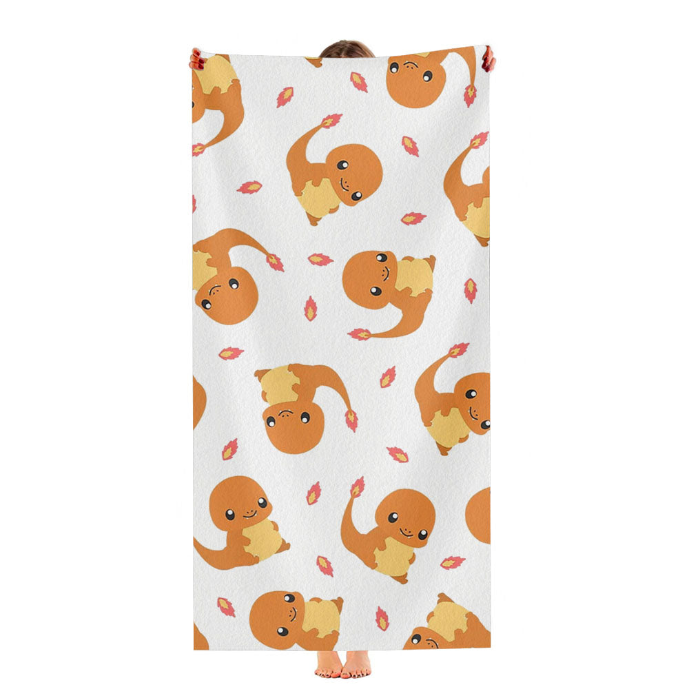 Charmander Cute Pokemon Pattern Ultra-Soft Luxury Bathroom Towels
