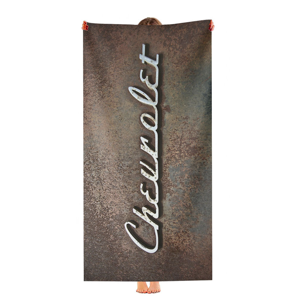 Chevy Chevrolet Vintage Metal Logo Ultra-Soft Luxury Bathroom Towels
