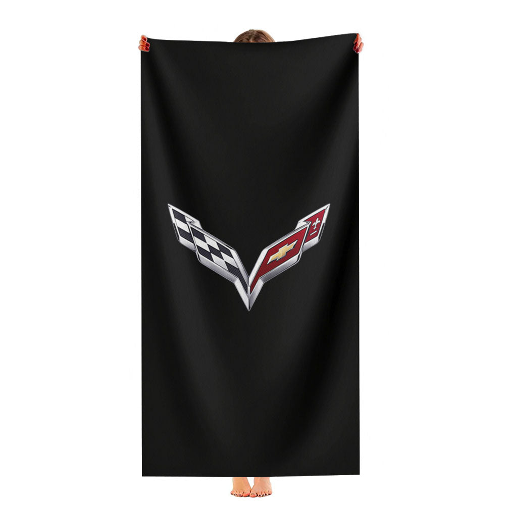 Chevy Logo Black Ultra-Soft Luxury Bathroom Towels