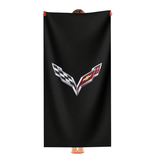 Chevy Logo Black Ultra-Soft Luxury Bathroom Towels