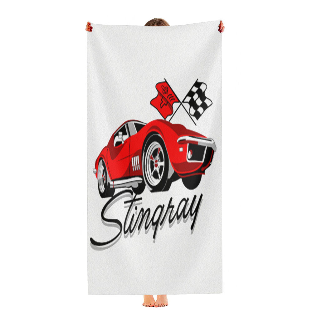 Chevy Red Car Cartoon Ultra-Soft Luxury Bathroom Towels