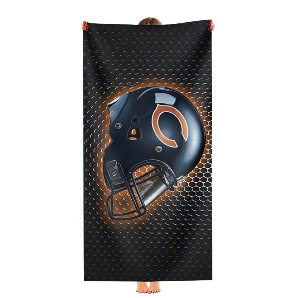 Chicago Bears Helmet Ultra-Soft Luxury Bathroom Towels