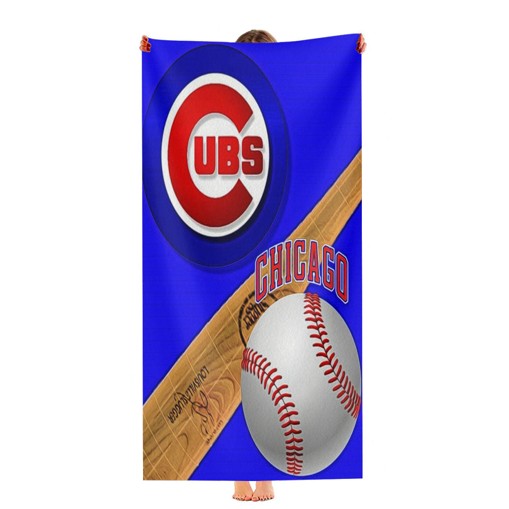 Chicago Cubs Baseball Logo Stick Ultra-Soft Luxury Bathroom Towels