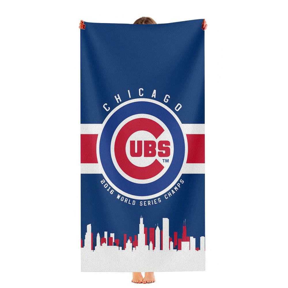 Chicago Cubs City Pattern Ultra-Soft Luxury Bathroom Towels