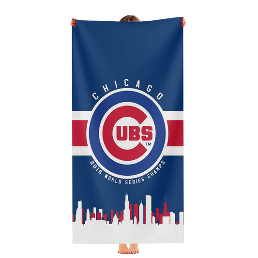 Chicago Cubs City Pattern Ultra-Soft Luxury Bathroom Towels