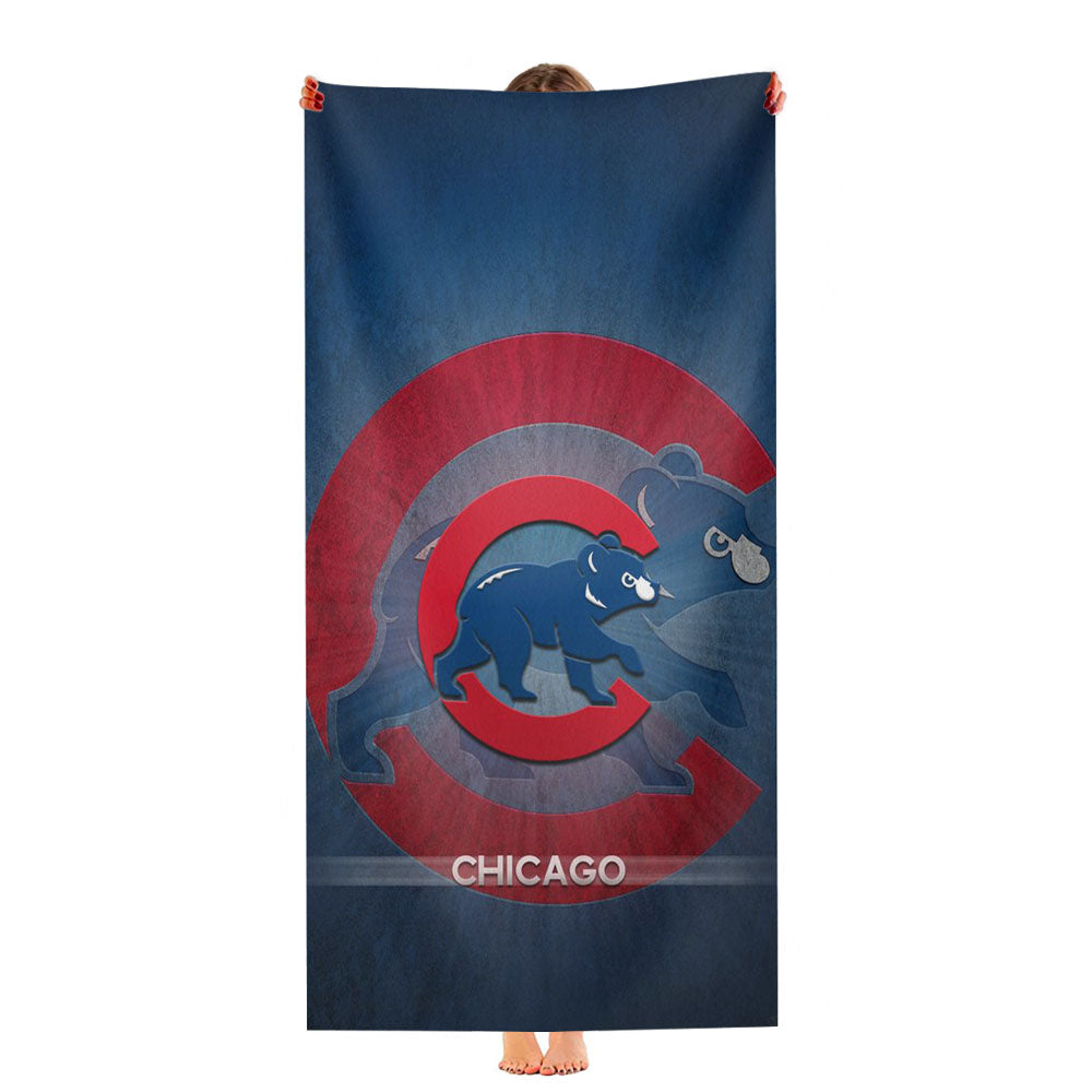 Chicago Cubs Crack Pattern Ultra-Soft Luxury Bathroom Towels