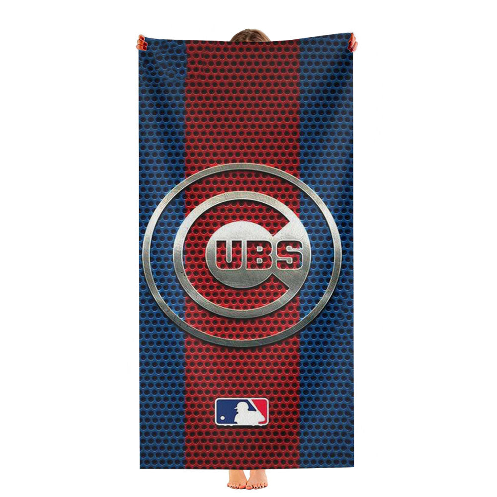 Chicago Cubs Metal Logo Ultra-Soft Luxury Bathroom Towels