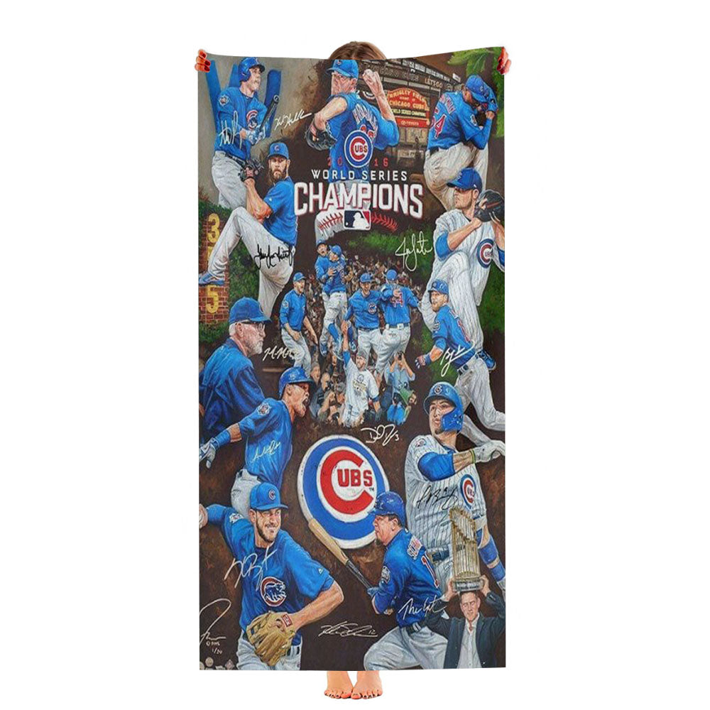 Chicago Cubs Pattern Ultra-Soft Luxury Bathroom Towels