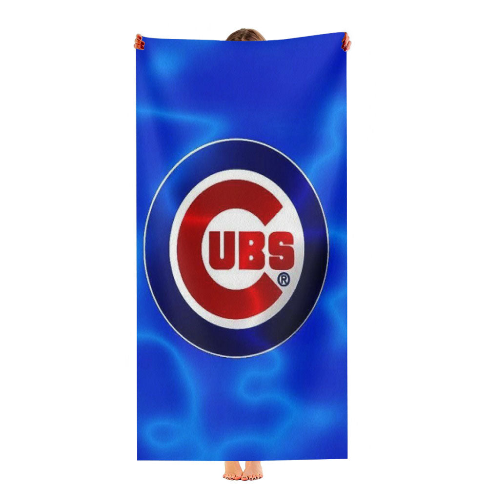 Chicago Cubs Wave Logo Ultra-Soft Luxury Bathroom Towels