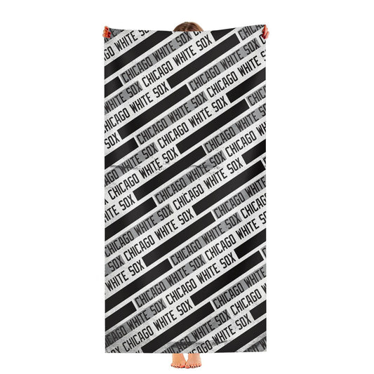 Chicago White Sox Black White Pattern Ultra-Soft Luxury Bathroom Towels
