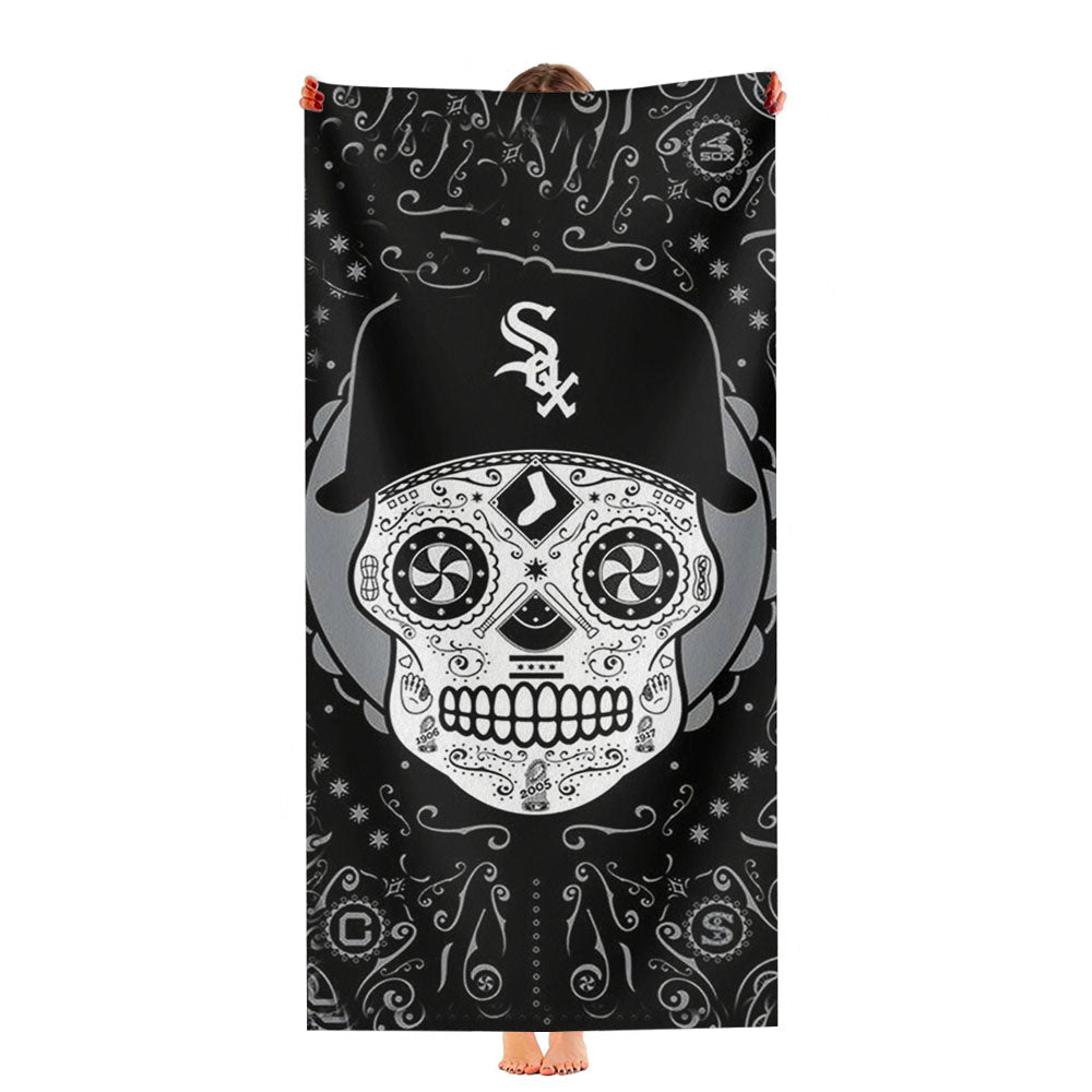 Chicago White Sox Skull Ultra-Soft Luxury Bathroom Towels