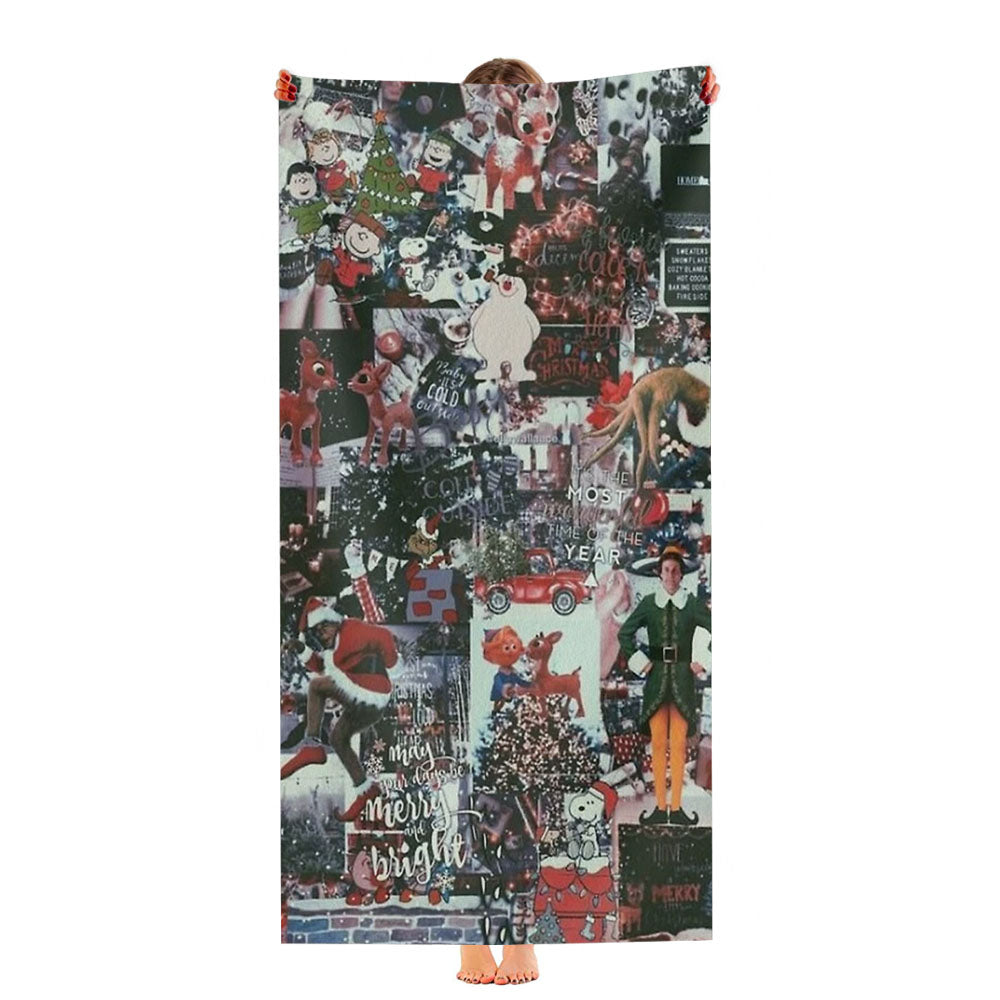 Christmas Collage Ultra-Soft Luxury Bathroom Towels