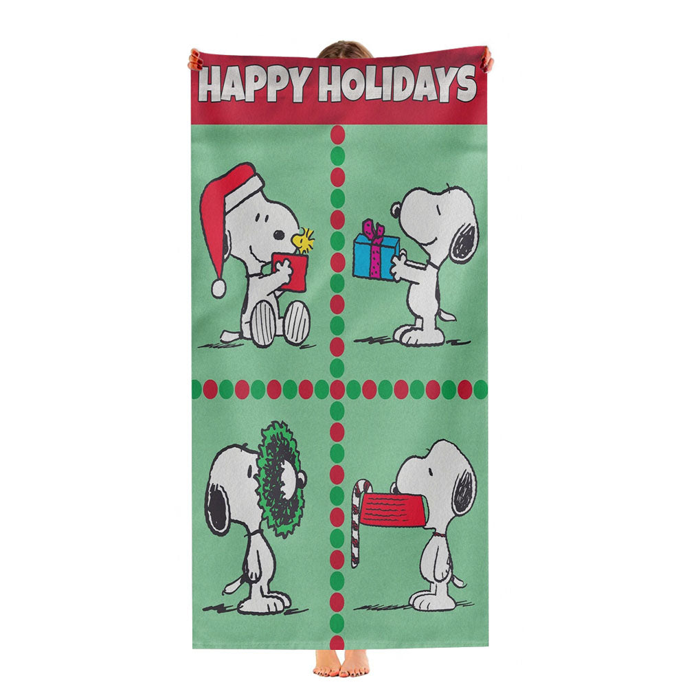 Christmas Scenes Peanuts Holiday Ultra-Soft Luxury Bathroom Towels