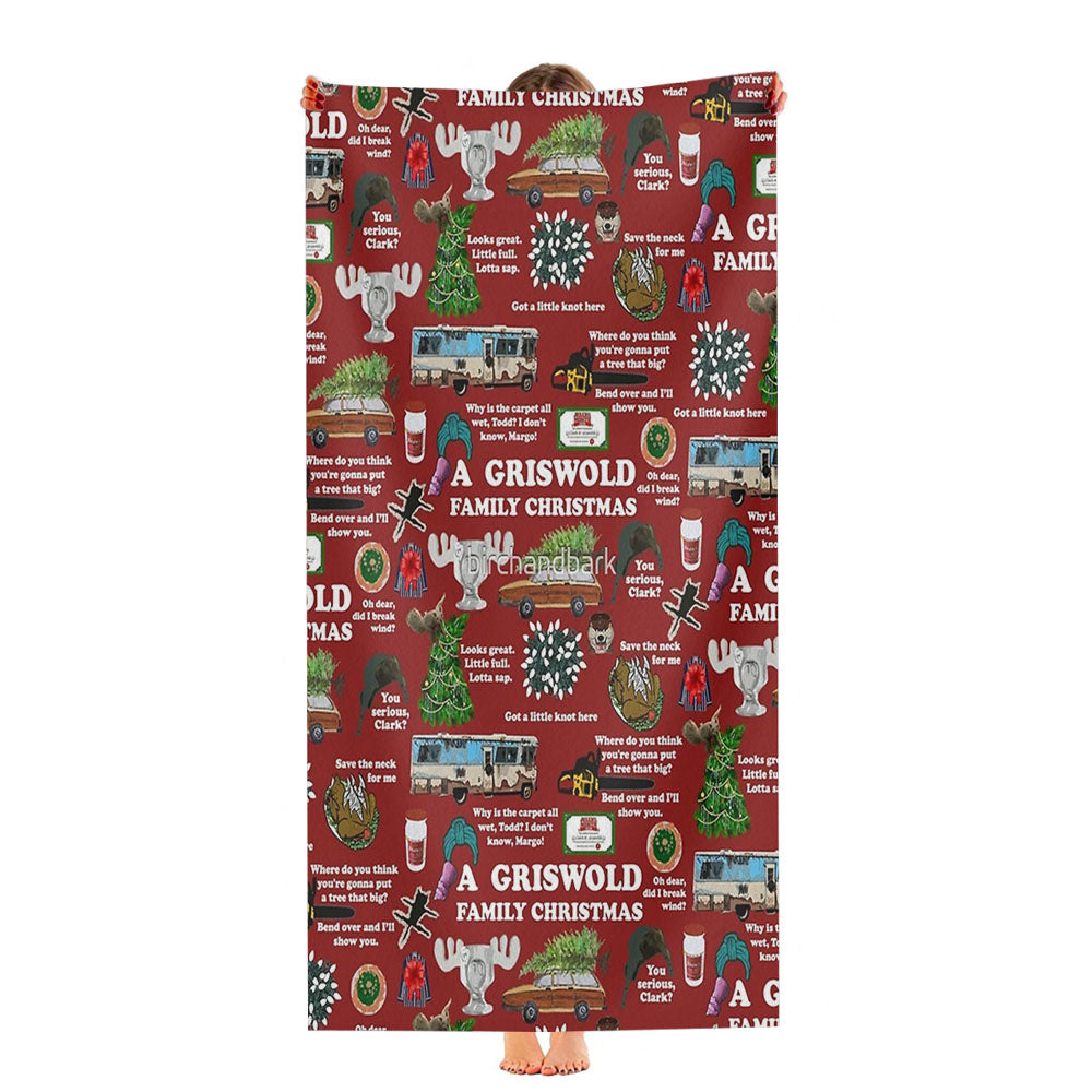Christmas Vacation Collage Ultra-Soft Luxury Bathroom Towels