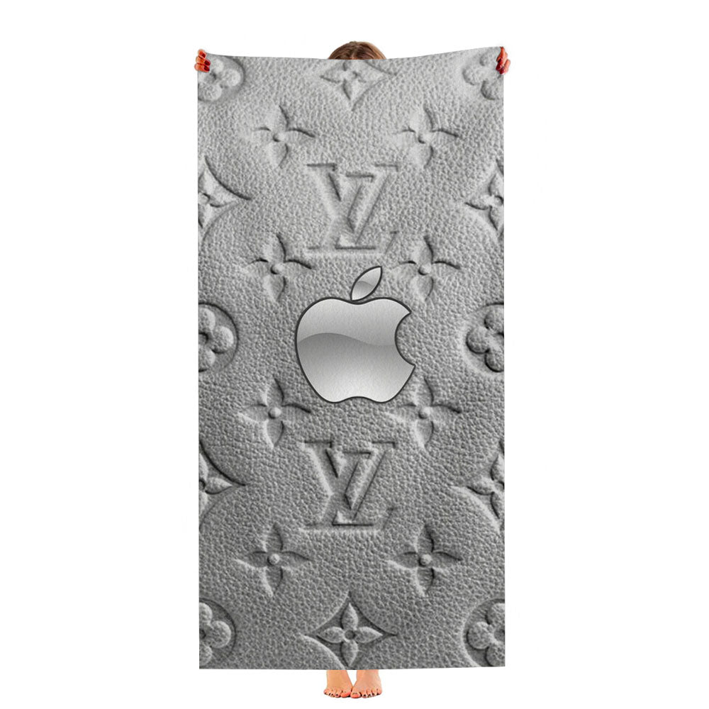 Chrome Apple Tech Pattern Ultra-Soft Luxury Bathroom Towels