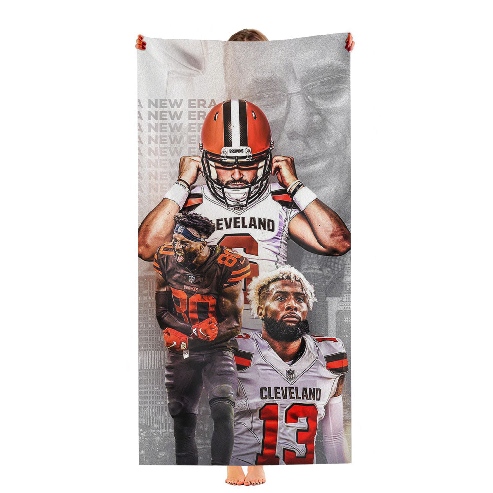 Cleveland Brown Odell Beckham Jr Wallpaper Ultra-Soft Luxury Bathroom Towels
