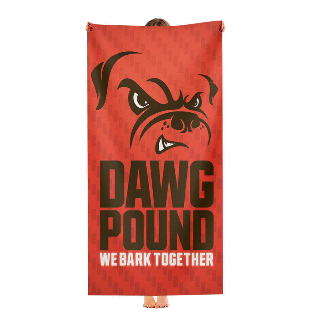 Cleveland Browns Dawg Pound Bark Together Ultra-Soft Luxury Bathroom Towels
