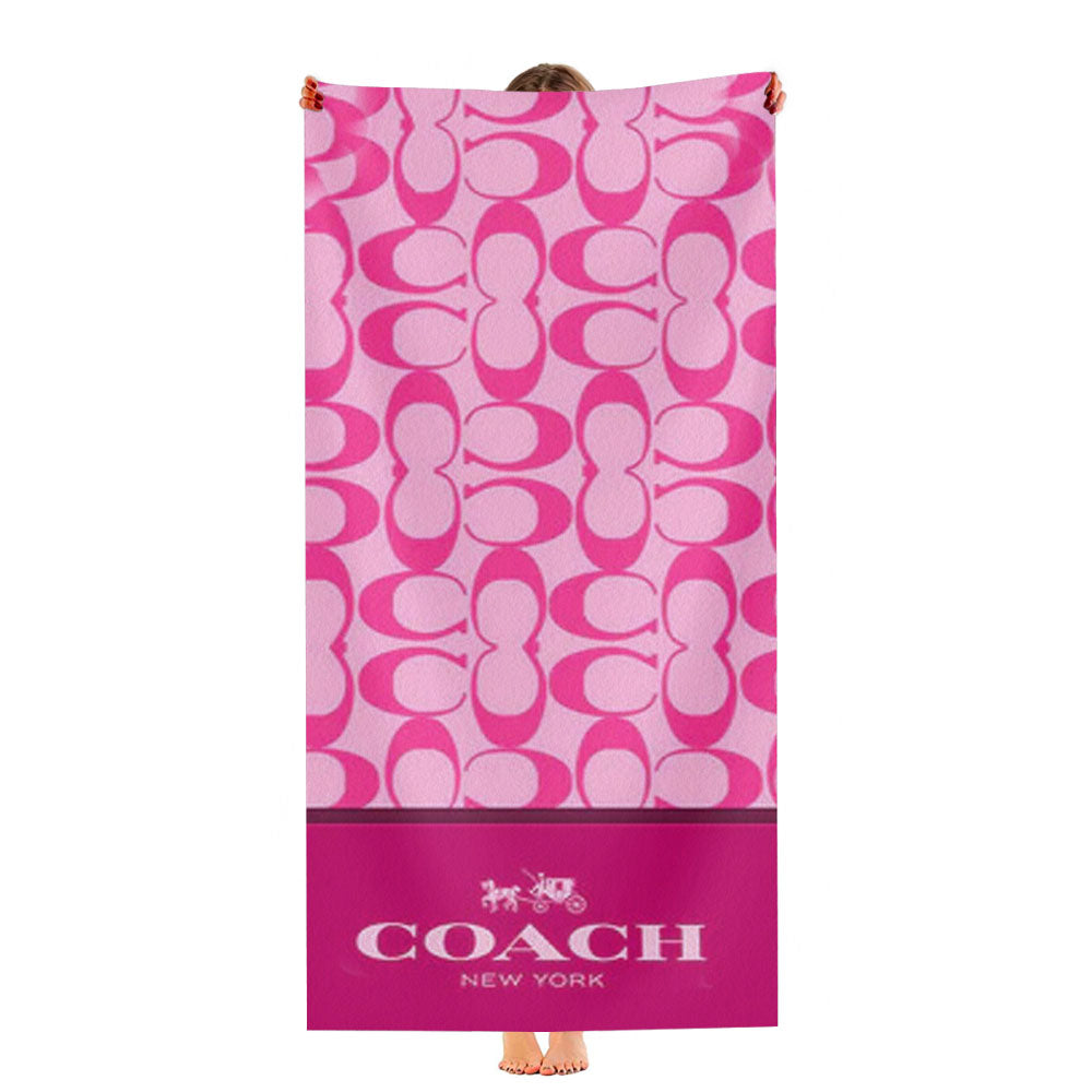 Coach New York Pink Pattern Ultra-Soft Luxury Bathroom Towels