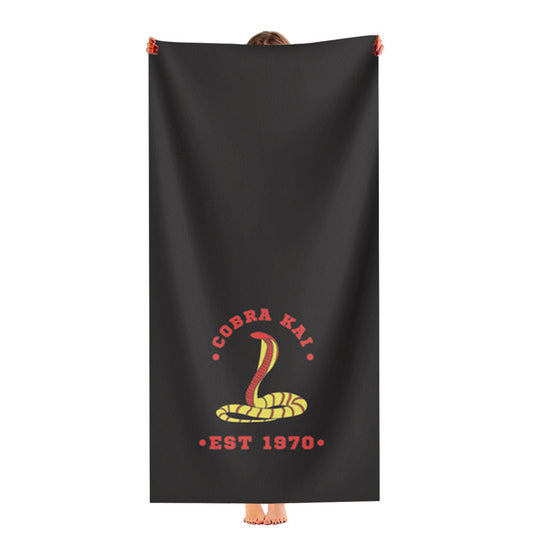 Cobra Kai Snake Est 1970 Ultra-Soft Luxury Bathroom Towels