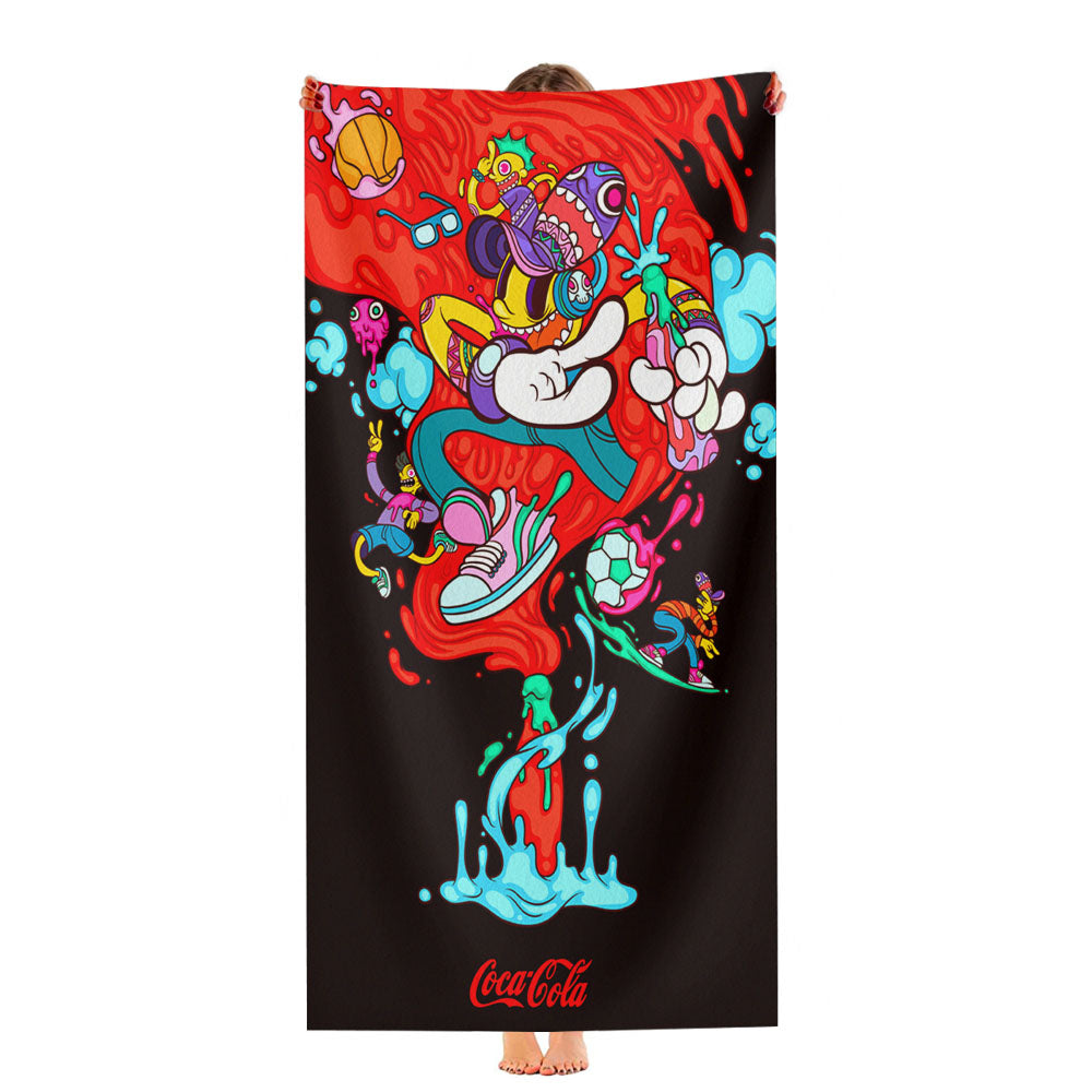 Coca Cola Art Doodle Drink Ultra-Soft Luxury Bathroom Towels