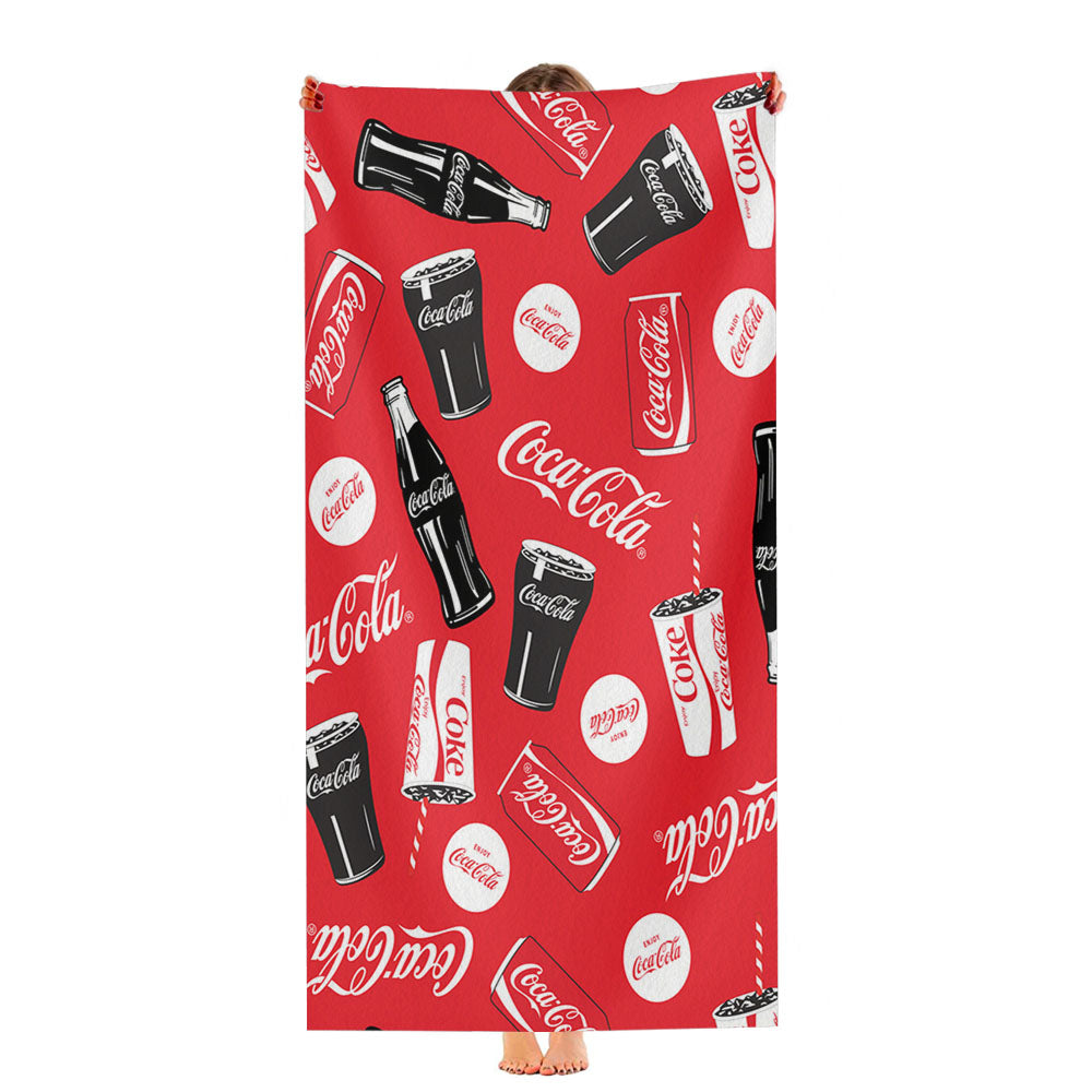 Coca Cola Bottle Can Allover Ultra-Soft Luxury Bathroom Towels