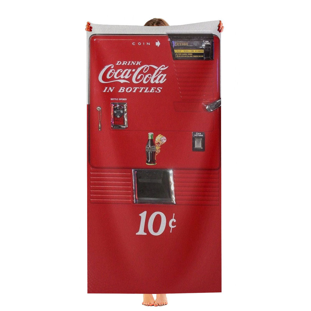 Coca Cola In Bottles Ice Cold 10 Cents Vending Machine Ultra-Soft Luxury Bathroom Towels