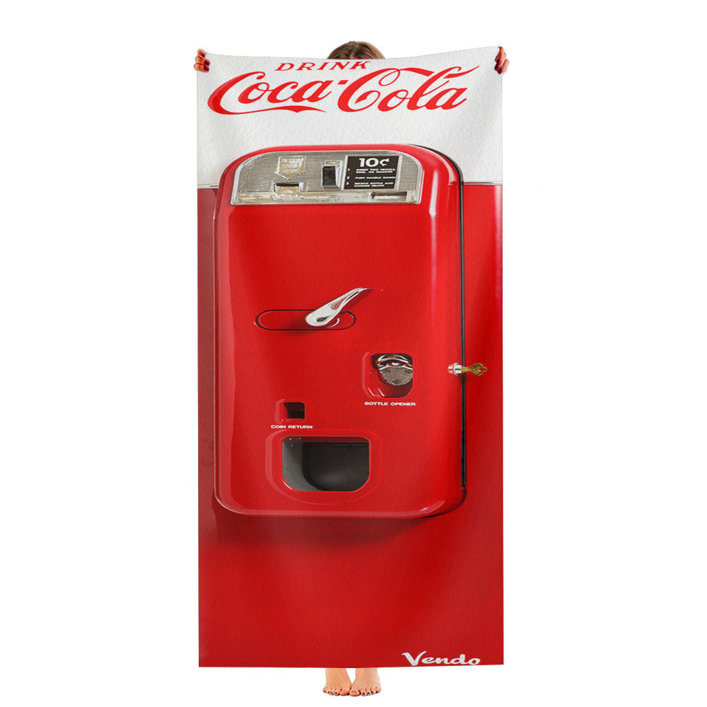Coke Coca Cola Vendo Machine Ultra-Soft Luxury Bathroom Towels