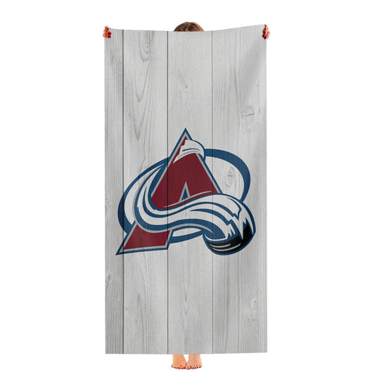 Colorado Avalanche Nhl Logo Wood Wallpaper Ultra-Soft Luxury Bathroom Towels