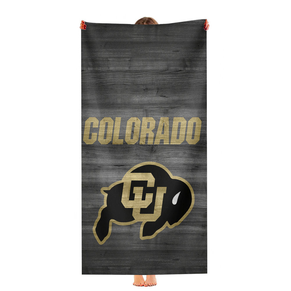 Colorado Buffaloes University Logo Dark Wood Ultra-Soft Luxury Bathroom Towels