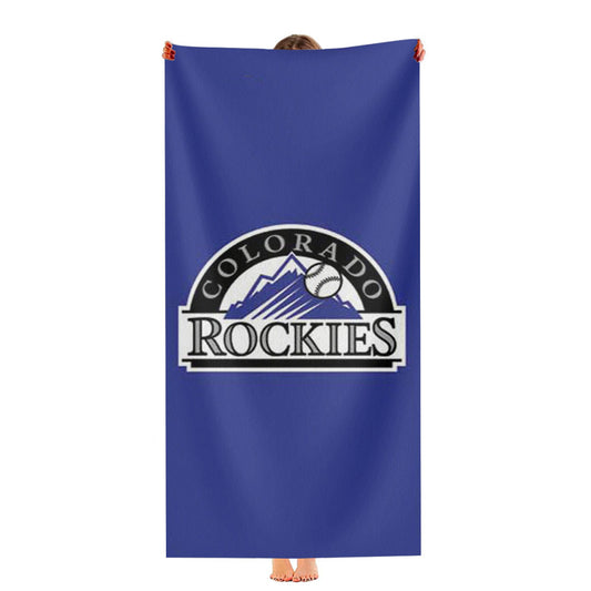 Colorado Rockies Logo On Blue Ultra-Soft Luxury Bathroom Towels