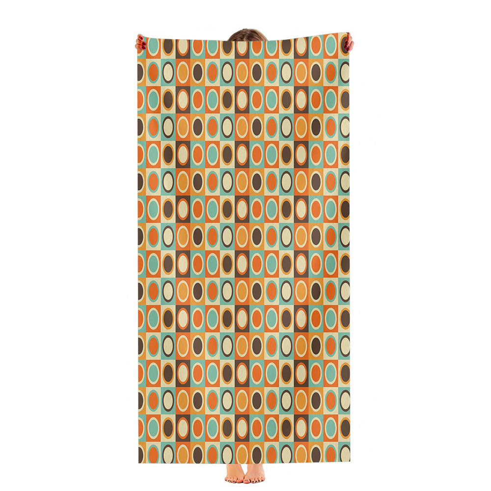 Colorful Circle Retro Ultra-Soft Luxury Bathroom Towels