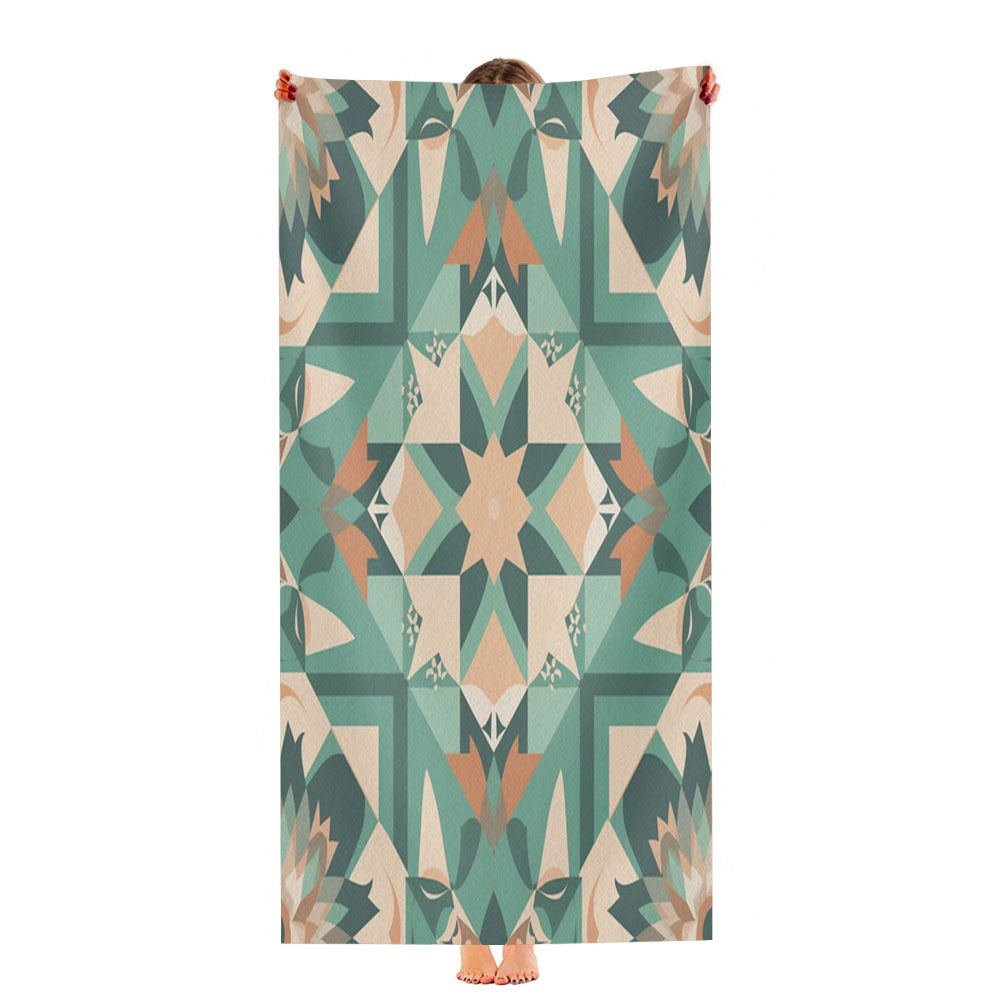 Colorful Geometric Pattern With A Star Ultra-Soft Luxury Bathroom Towels