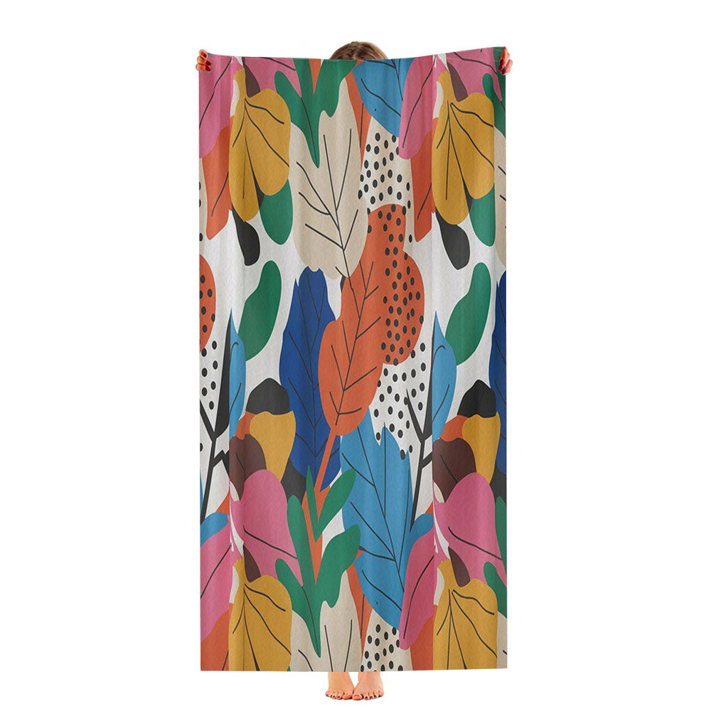 Colorful Maximalist Botanical Ultra-Soft Luxury Bathroom Towels