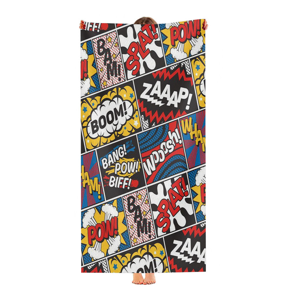 Comic Boom Classic Cartoon Pattern Ultra-Soft Luxury Bathroom Towels