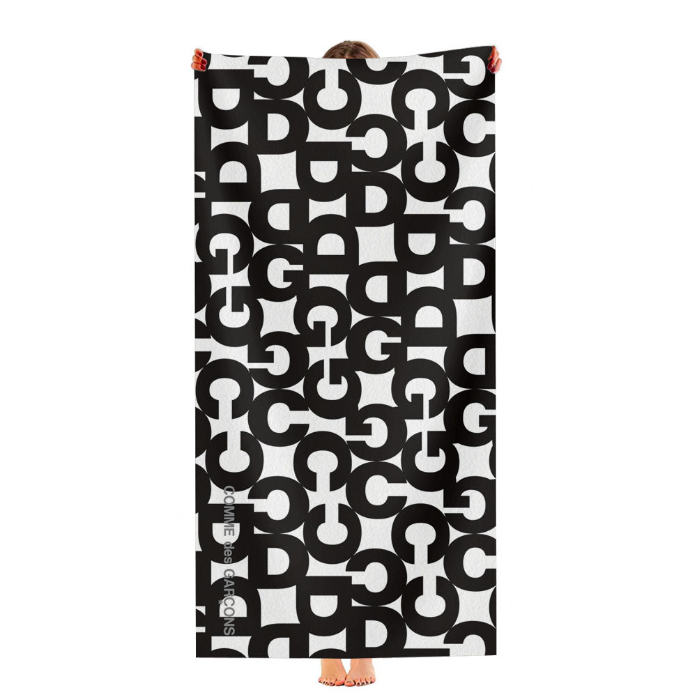Comme Des Garcons Cdg Pattern Alphabet Ultra-Soft Luxury Bathroom Towels