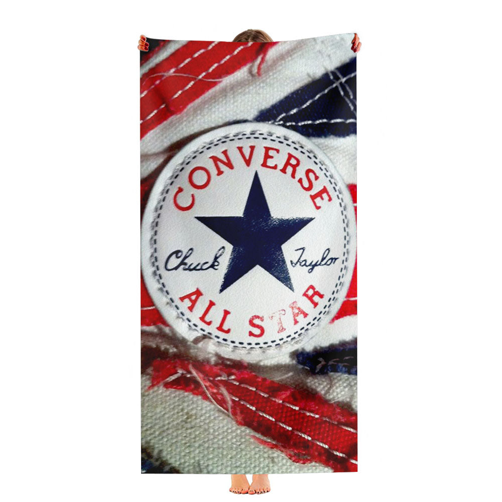 Converse All Star Chuck Taylor Red And Blue Flag Ultra-Soft Luxury Bathroom Towels