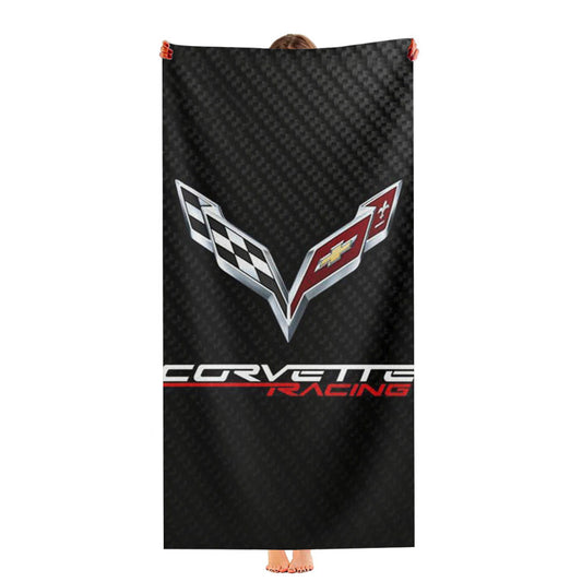 Corvette Logo Carbon Ultra-Soft Luxury Bathroom Towels